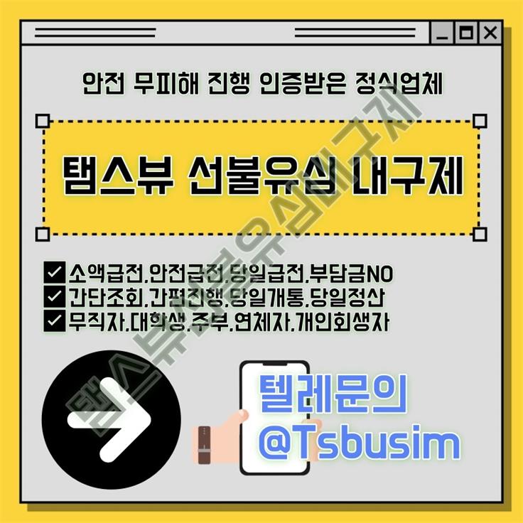 탬스뷰 선불유심내구제 정산후기